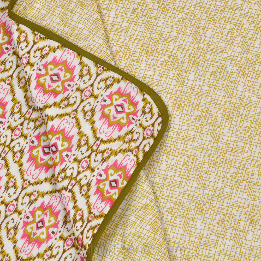 The Illusion Greenish Double Bed Dohar Blanket